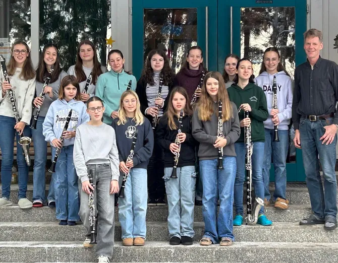 Das Klarinettenensemble der Jugendmusikschule am Schluchsee